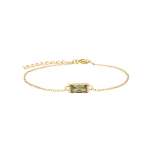 NORDAHL Facet gyllt silfurarmband með grænum zirkonia ●085900