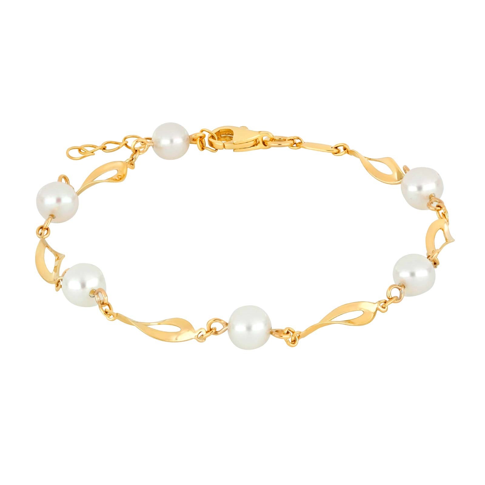 NORDAHL 8kt gullarmband með perlum
