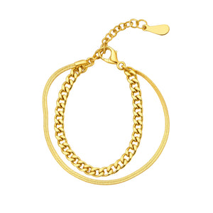 MIRA Cuban Snake gyllt armband