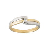 SIERSBØL 14kt gull og hvítagullshringur með 0.03ct demanti ●670500