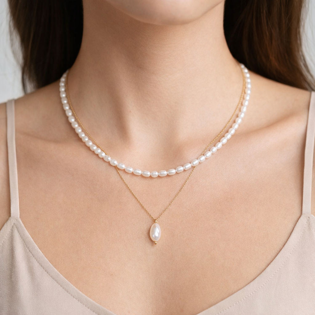 OCEANIA Rita tvöfalt gyllt hálsmen