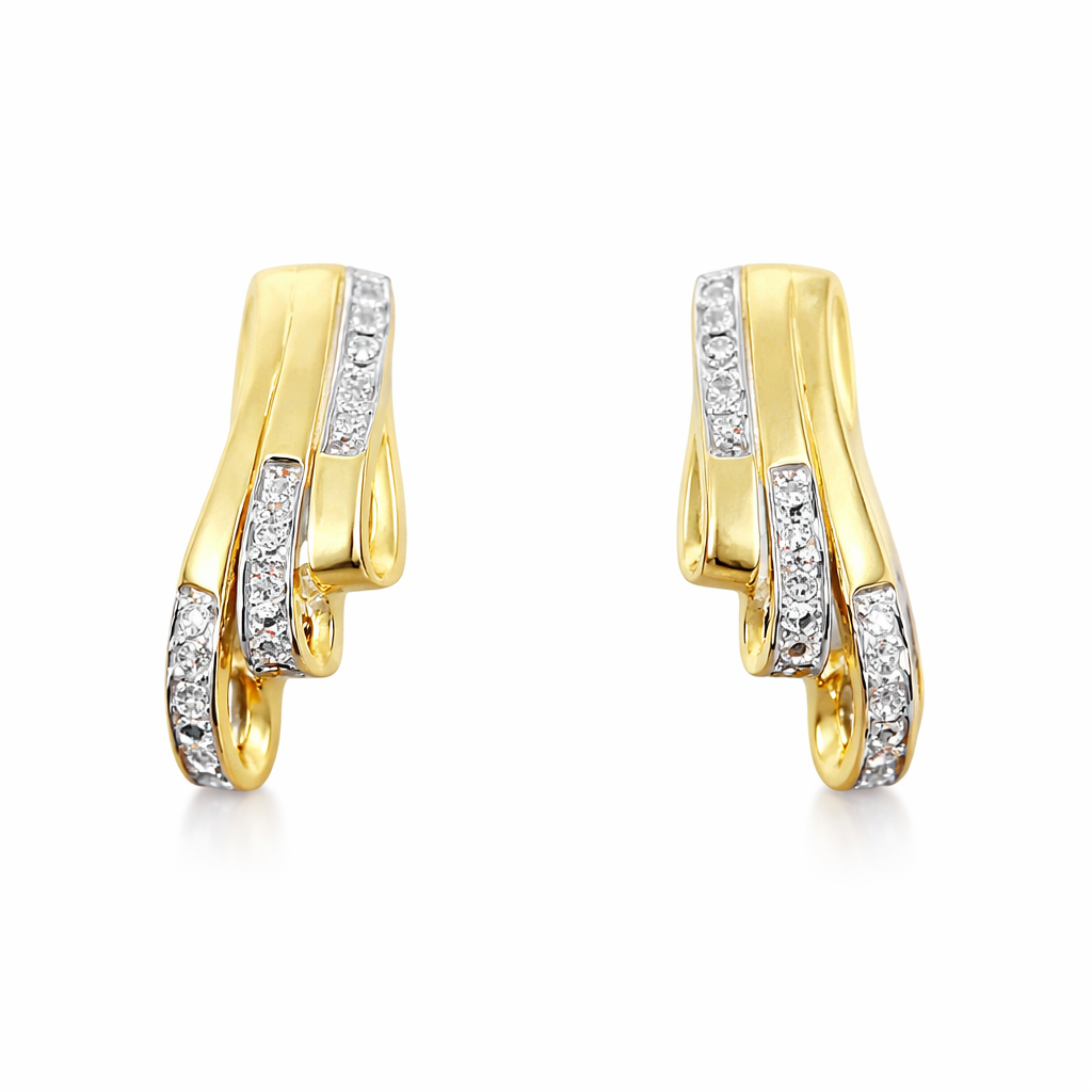 Gulleyrnalokkar 14kt með 0.08ct demöntum