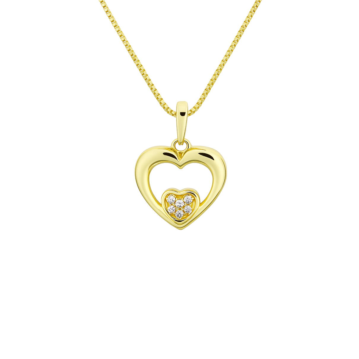 Gullhálsmen 8kt með zirkonia