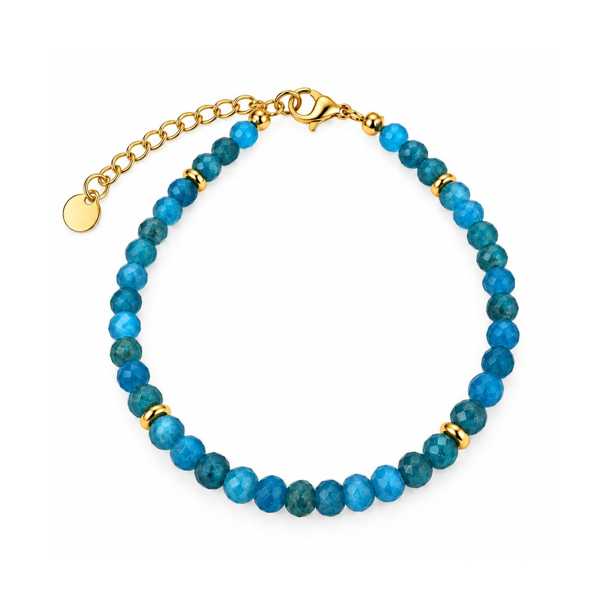 MIRA Gem gyllt steinaarmband | Apatite