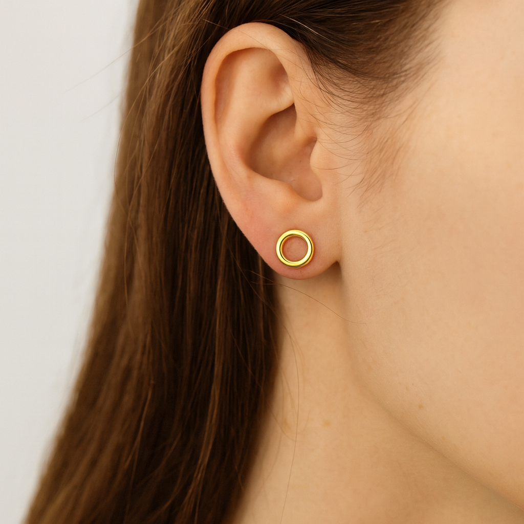 MIRA Circle gylltir eyrnalokkar