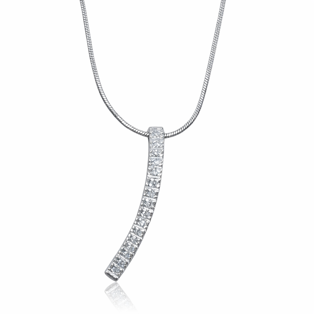 Hvítagullshálsmen 14kt með  0.04ct demöntum