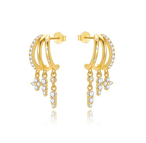 ASTORÍA Felicity gold-plated silver earrings with zirconia