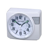 RHYTHM white alarm clock with light