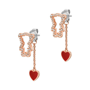 ARMANI Manga Bear rose gold-plated earrings with zirconia