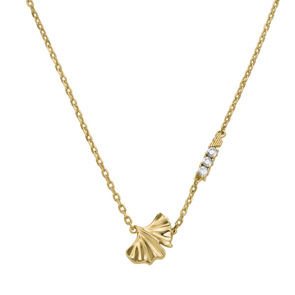 ARMANI Gingko Leaf Minimalist gyllt hálsmen EGS3262