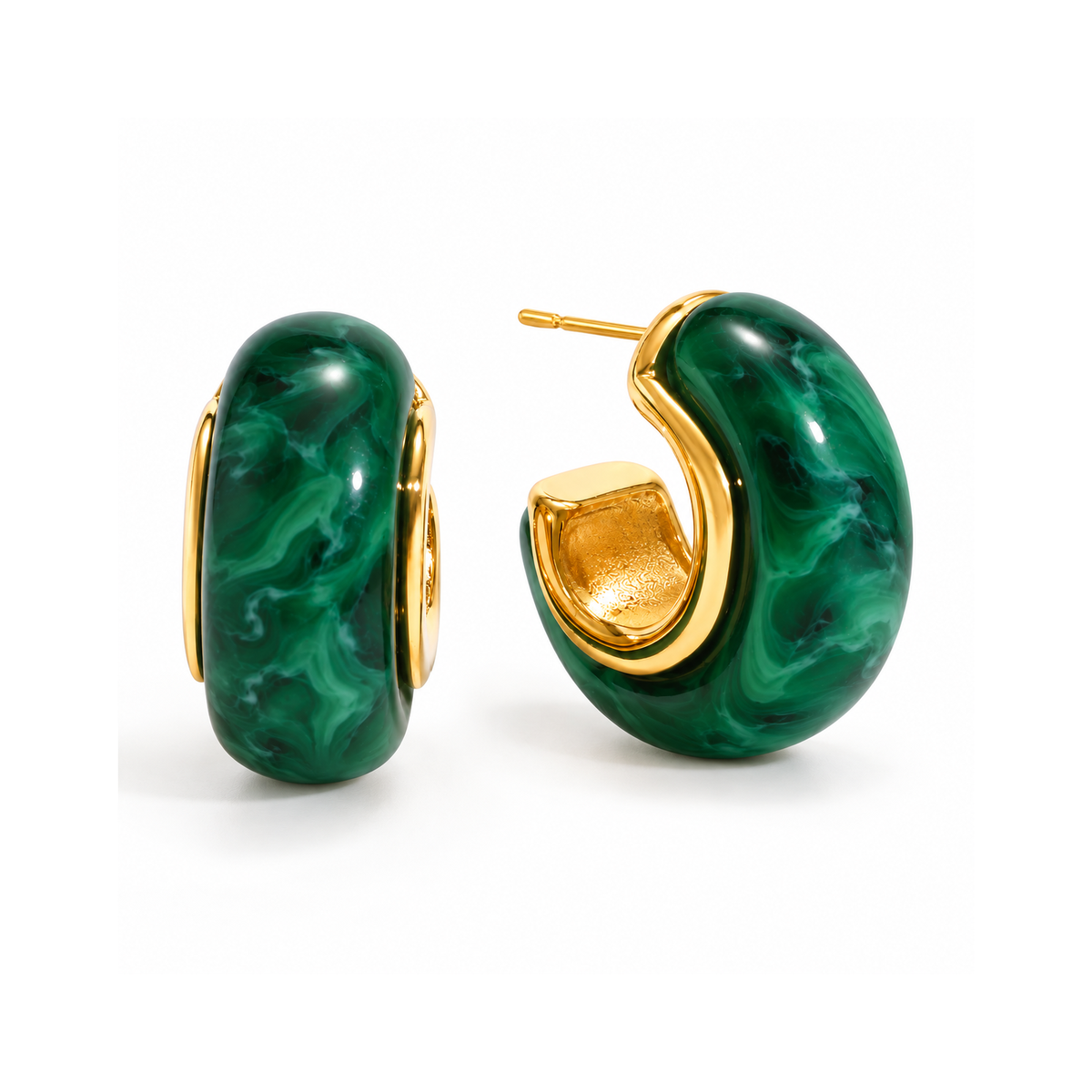 MIRA Crescent gylltir hringlokkar | Green