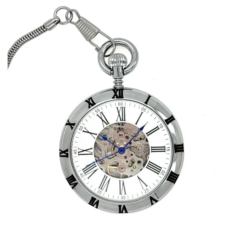 Silver-coloured pocket watch, automatic