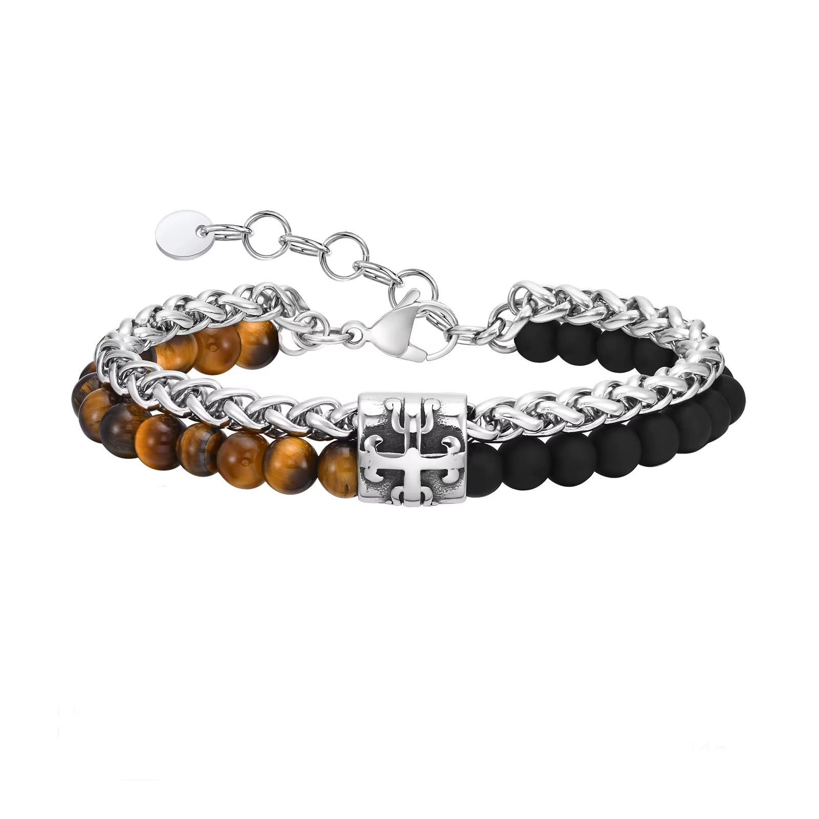 MIRA Alex herraarmband | Tiger eye og Onyx
