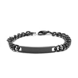 MIRA Cuban svart armband með plötu fyrir áletrun