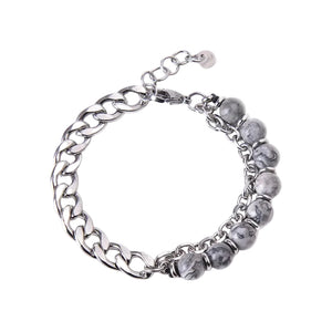 Norr & Sons Arvid men's bracelet with grey Jasper #316