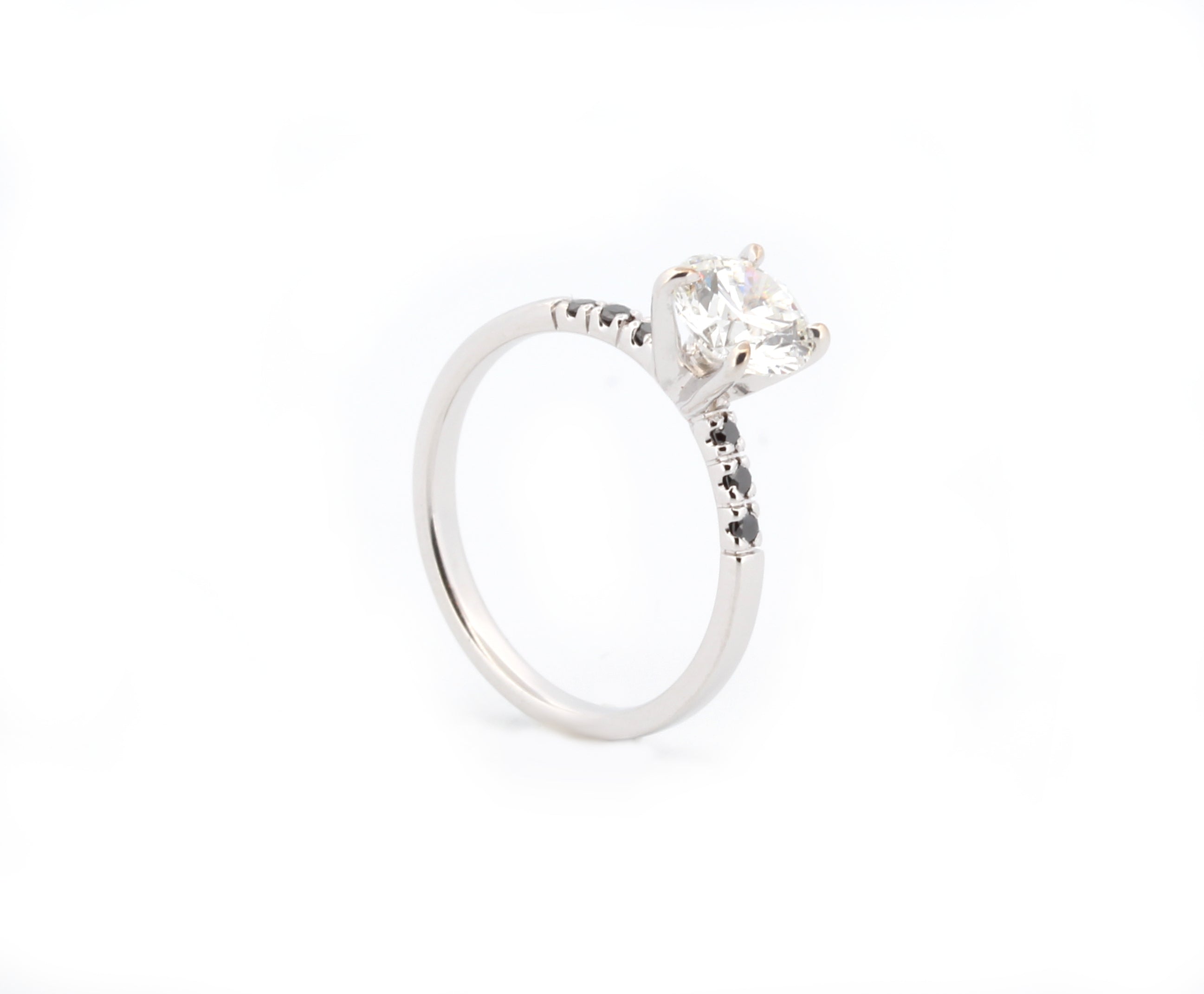 LAUPUR Solitaire trúlofunarhringur 14k hvítagull með 1.1ct VVS  Lab Grown demanti