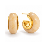 MIRA Crescent gylltir hringlokkar | Beige