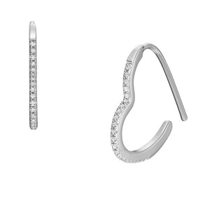 FOSSIL Heart eyrnalokkar með zirkonia JA72300