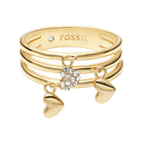 FOSSIL Sutton Heartbeat gold-plated ring with zirconia JA7304
