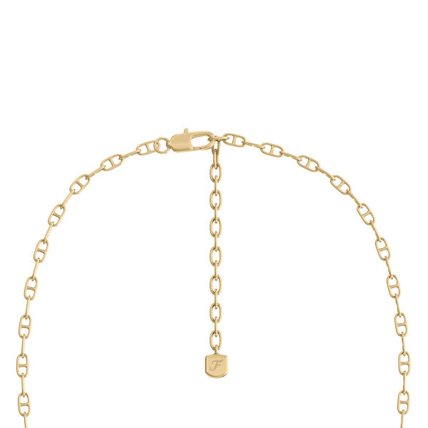 FOSSIL Pearl D-Link gyllt hálsmen JA7321