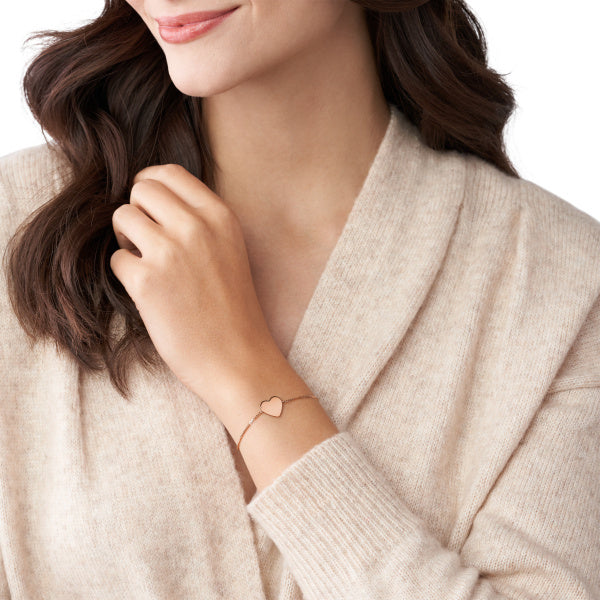 FOSSIL Ellis Engravables rósagyllt armband JF02965