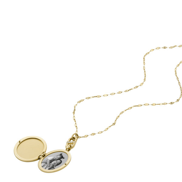 FOSSIL Locket Collection gyllt hálsmen JF04426