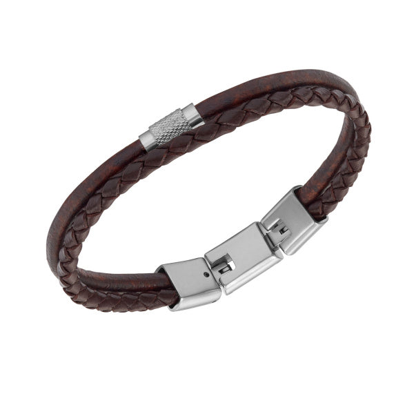 FOSSIL Machine All Stacked Up brúnt herraarmband JF04702