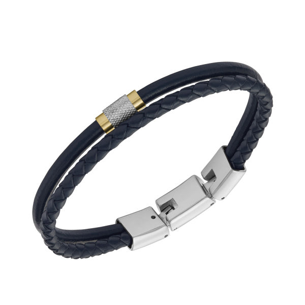 FOSSIL Machine All Stacked Up blátt herraarmband JF04703
