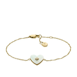 FOSSIL Radiant Love armband með zirkonia og skelplötu JF04733