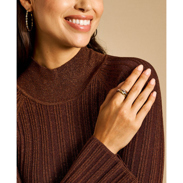 FOSSIL Harlow Interlocking Tri-Tone hringur JF04807