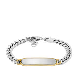 FOSSIL 2-Tone armband með plötu fyrir áletrun JF04851