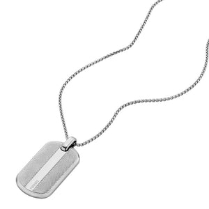 FOSSIL Machine Knurled Texture Dog Tag JF04882