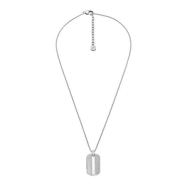 FOSSIL Machine Knurled Texture Dog Tag JF04882