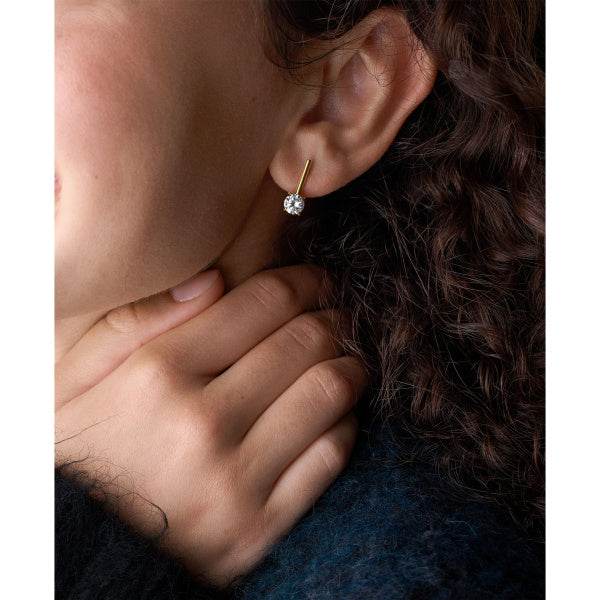 FOSSIL Ellis gylltir eyrnalokkar með zirkonia