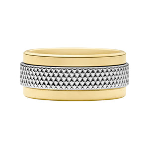 FOSSIL Machine Knurled Two Tone men's ring JF04917