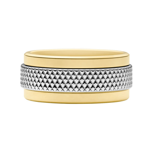 FOSSIL Machine Knurled Two Tone herrahringur JF04917