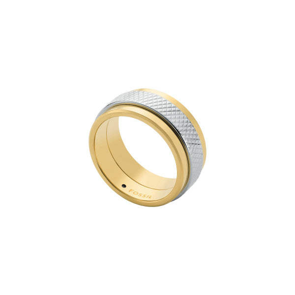 FOSSIL Machine Knurled Two Tone herrahringur JF04917