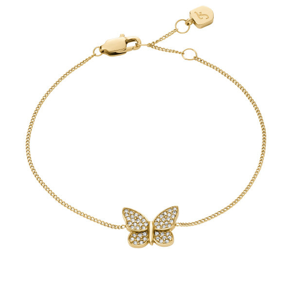 FOSSIL Sutton Pave Butterfly gyllt armband