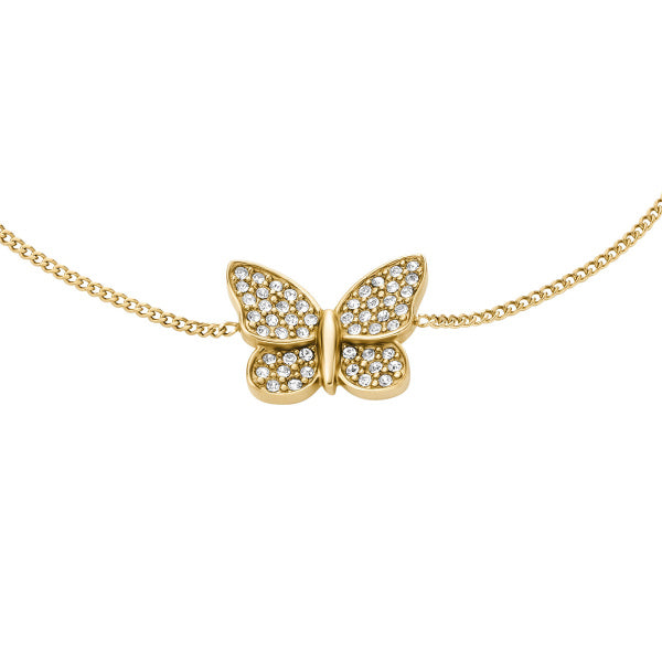 FOSSIL Sutton Pave Butterfly gyllt armband