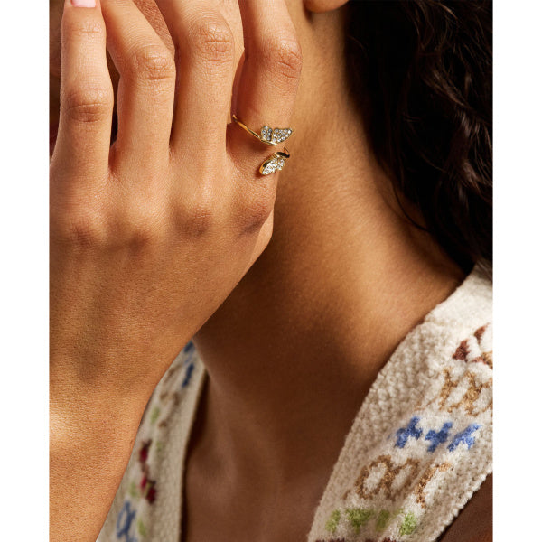 FOSSIL Sutton Pave Butterfly gylltur hringur