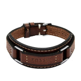 FOSSIL Machine Leathers Strap brúnt herraarmband JF04941