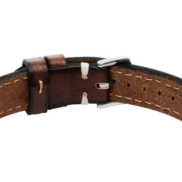 FOSSIL Machine Leathers Strap brúnt herraarmband JF04941