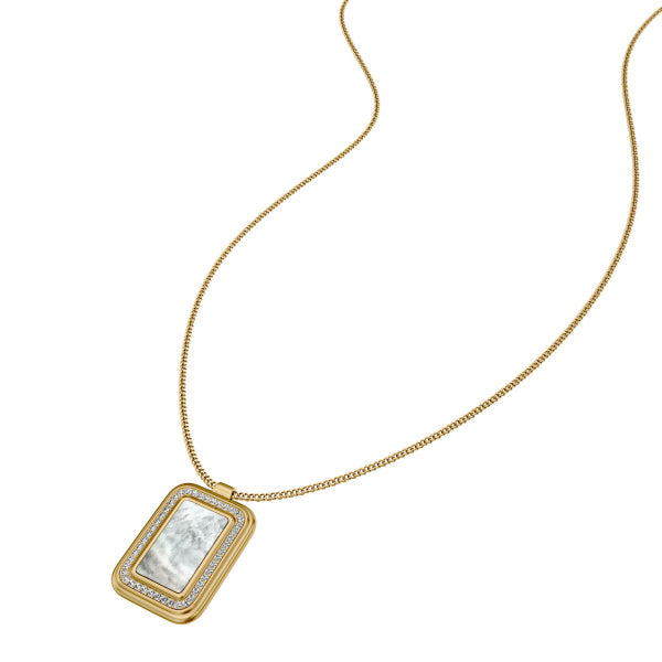 FOSSIL Glitz Mother Of Pearl gyllt hálsmen JF04996