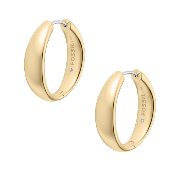 FOSSIL Ellis Domed Collection gold-plated earrings JF05002