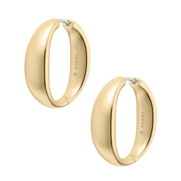 FOSSIL Ellis Domed Collection gold-plated earrings JF05003