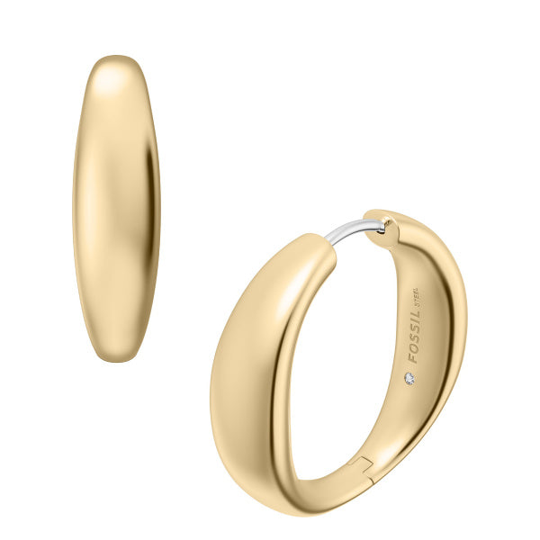 FOSSIL Ellis Domed Collection gold-plated earrings JF05003