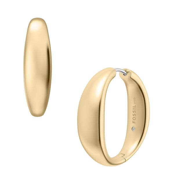FOSSIL Ellis Domed Collection gold-plated earrings JF05003