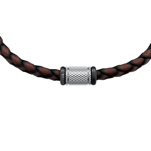 FOSSIL Machine Rondelles brúnt herraarmband JF05009
