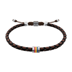 FOSSIL Everett Enamel brúnt herraarmband JF05022