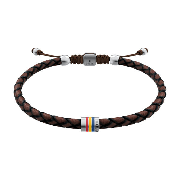 FOSSIL Everett Enamel brúnt herraarmband JF05022